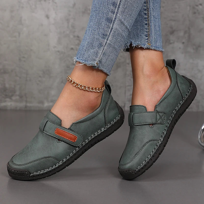 Casual Comfortable Slip on Loafers Women Leather Shoes Ohberri