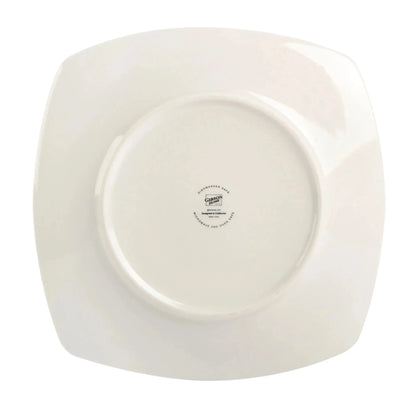 12-Piece White Square Dinnerware Set, Modern Stoneware Plates Bowls Ohberri