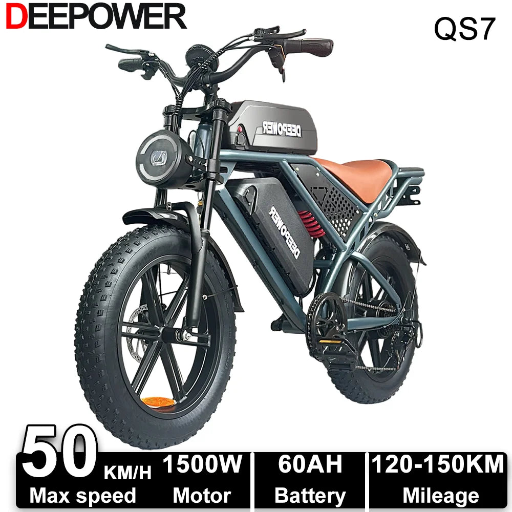 QS7 Electric Bike 1500W 48V 60AH - Ohberri