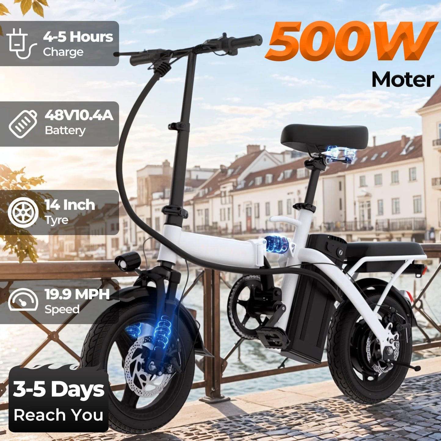 14-inch electric bike 500W motor 20-mile maximum range - Ohberri