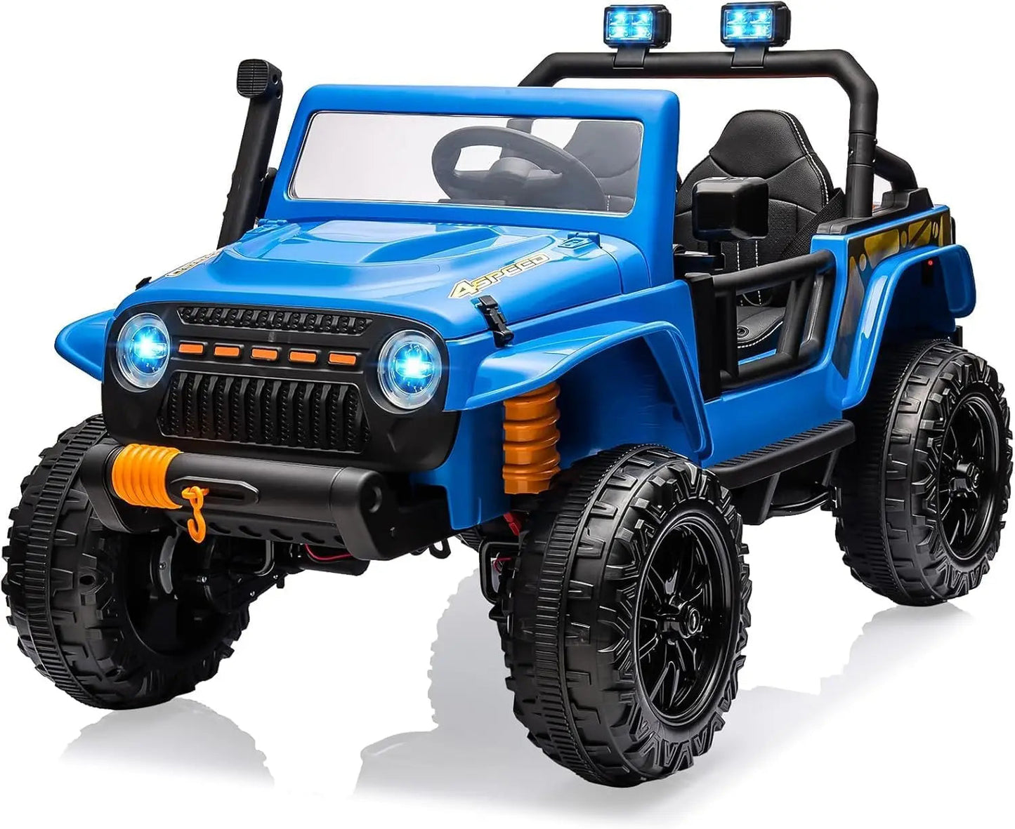 2 Seater Electric Truck with Remote Control 4.3 MPH Max Speed Bluetooth 4WDS Led Headlight & Music Ohberri
