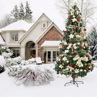 8FT Artificial Christmas Tree, Christmas Holiday Pencil Tree with Thick Branch Tips Ohberri