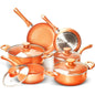 10pcs Cookware Set Ceramic Nonstick | Copper Aluminum , Induction Ohberri