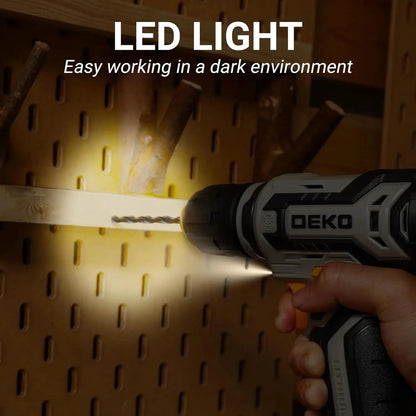 DEKO 12V Power Battery Cordless Drill Set with Small Electric Drills and 3/8-inch Ohberri