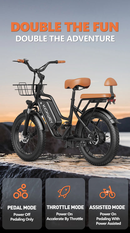 Electric Bike 20'' 1500W Up to 50 Miles 32MPH with 48V 20AH - Ohberri