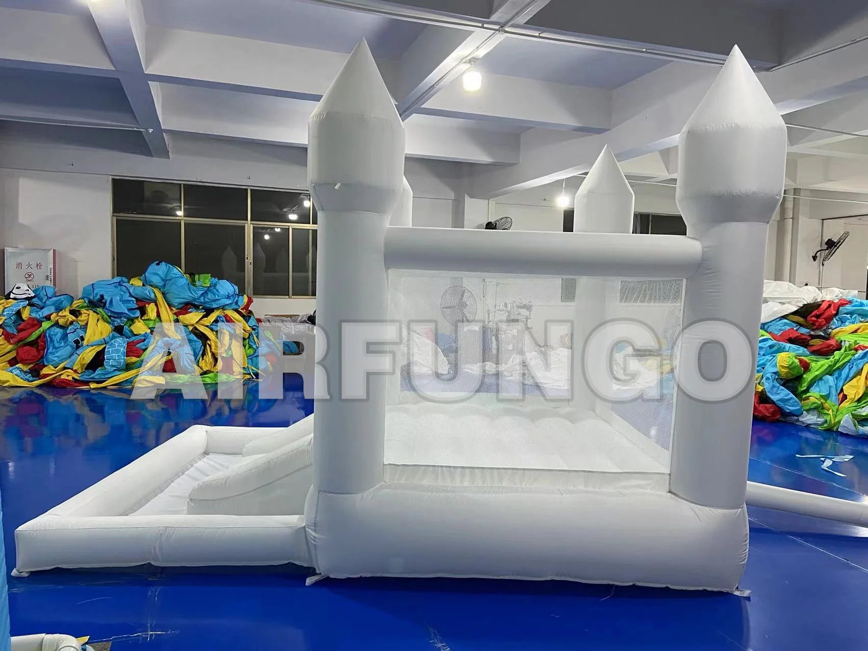 9x9x7ft Soft Play White Bounce House With Slide Ball Pit - Ohberri