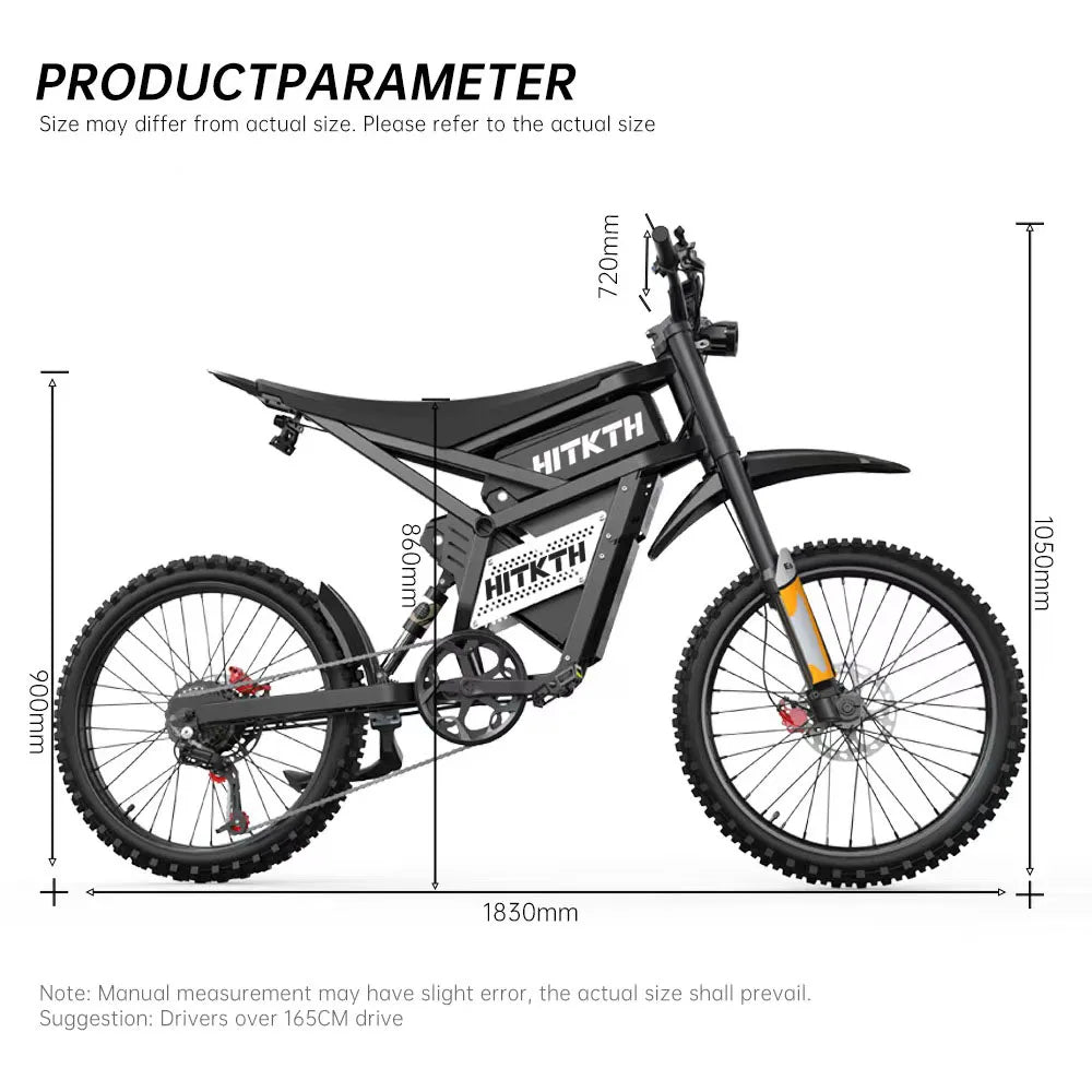 Dual Battery, Peak 2900W 52V, Dual 20Ah, 25inchTires,off-road Mountain E-Bike - Ohberri