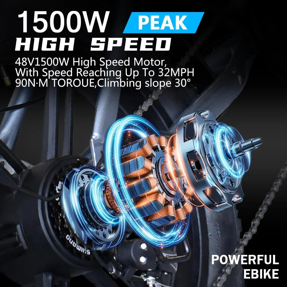 QS7 Electric Bike 1500W 48V 60AH - Ohberri