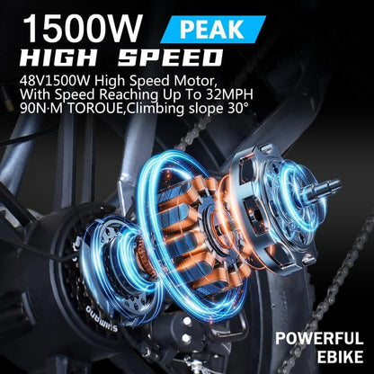 QS7 Electric Bike 1500W 48V 60AH - Ohberri