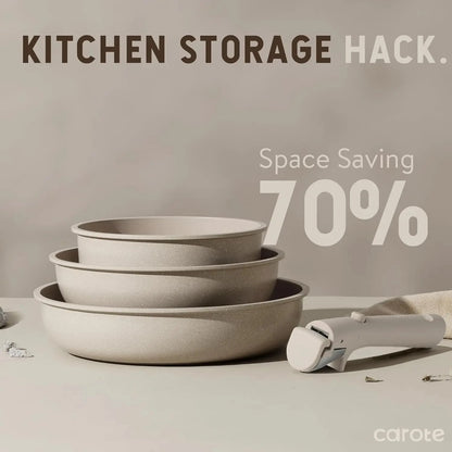 35pcs Pots and Pans Set Non Stick, Cookware Set, Removable Handle Induction Ohberri