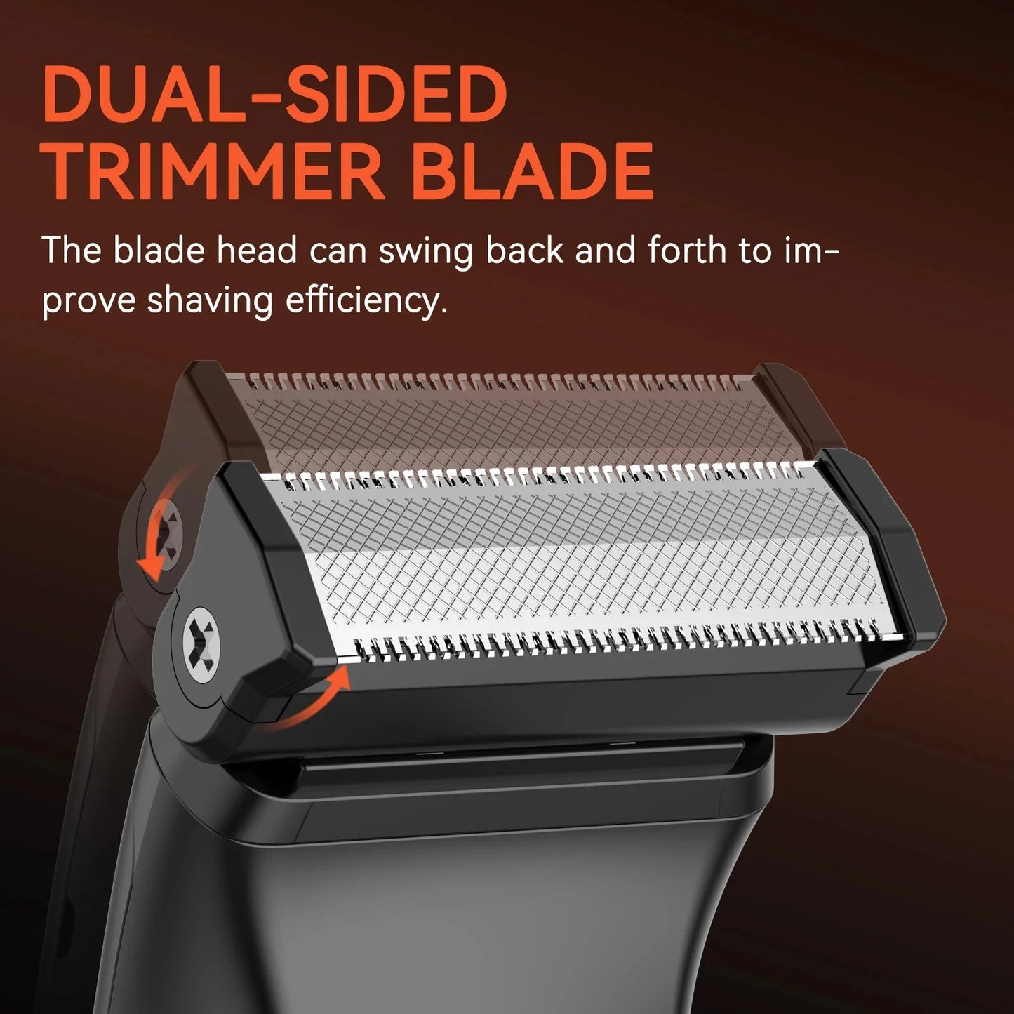 3 in 1 Men Bidirectional Body Hair Trimmer Electric Shaver IPX6 Waterproof Double-edged Razor Ohberri