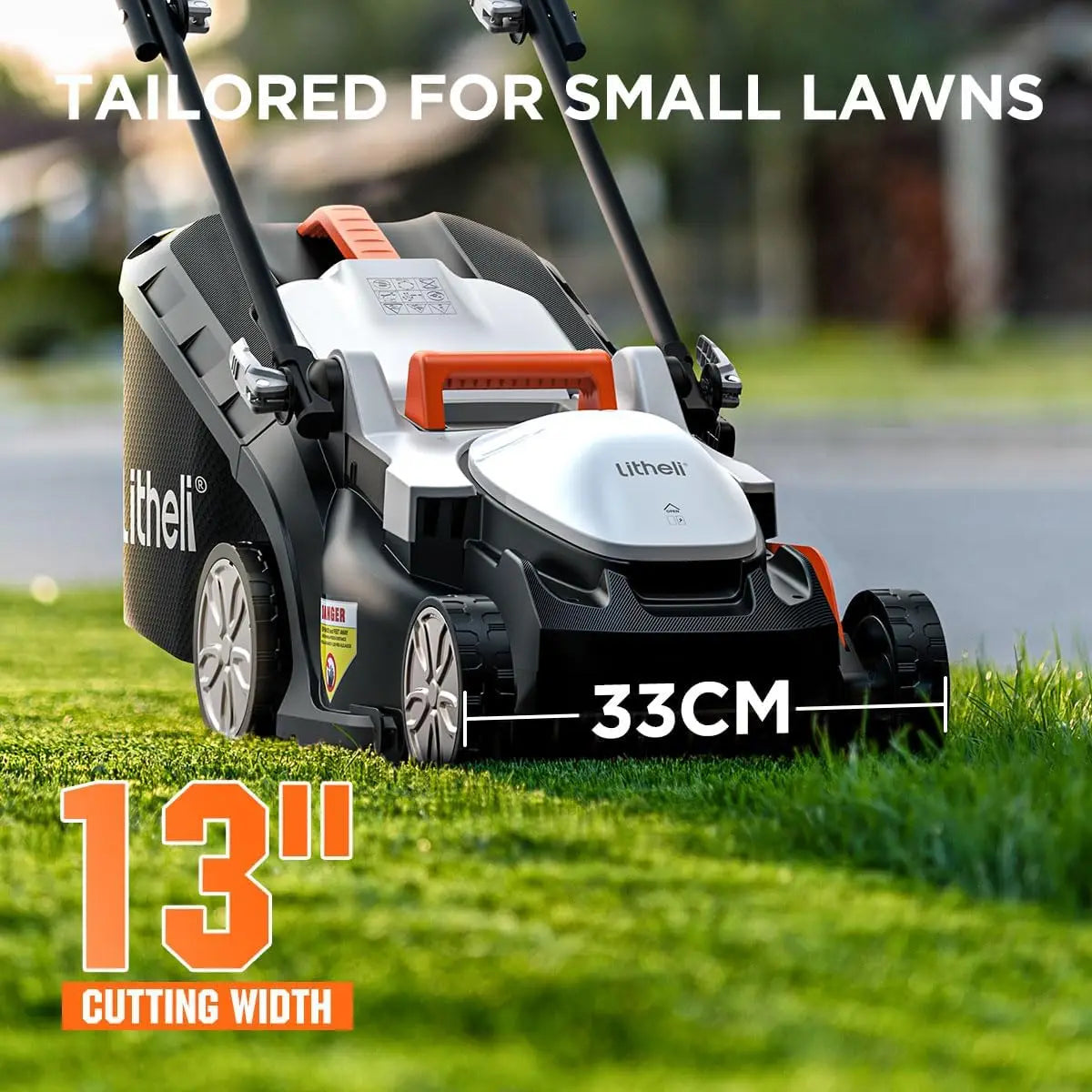 Cordless Lawn Mower 13 Inch, U20 Handy+ 20V Electric Lawn Mowers for Garden, Yard and Farm, 5 Heights Adjustment, Light Weight,4 - Ohberri
