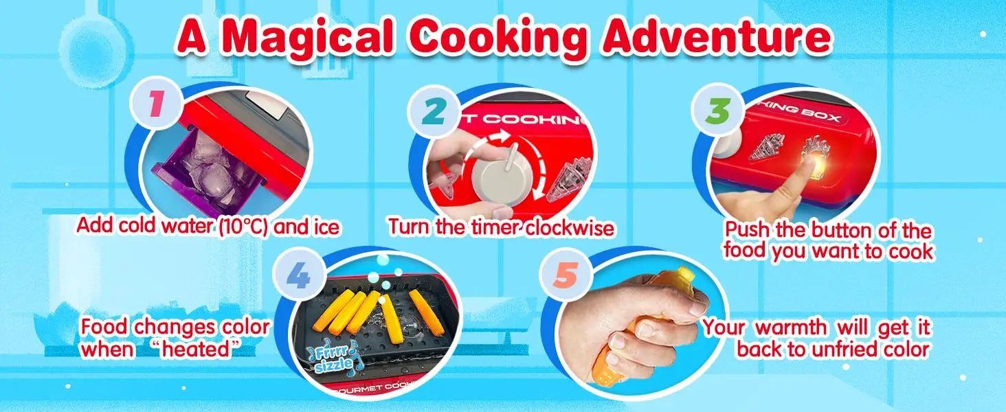 Color Changing Kids Food Fryer Pretend Play Set - Ohberri