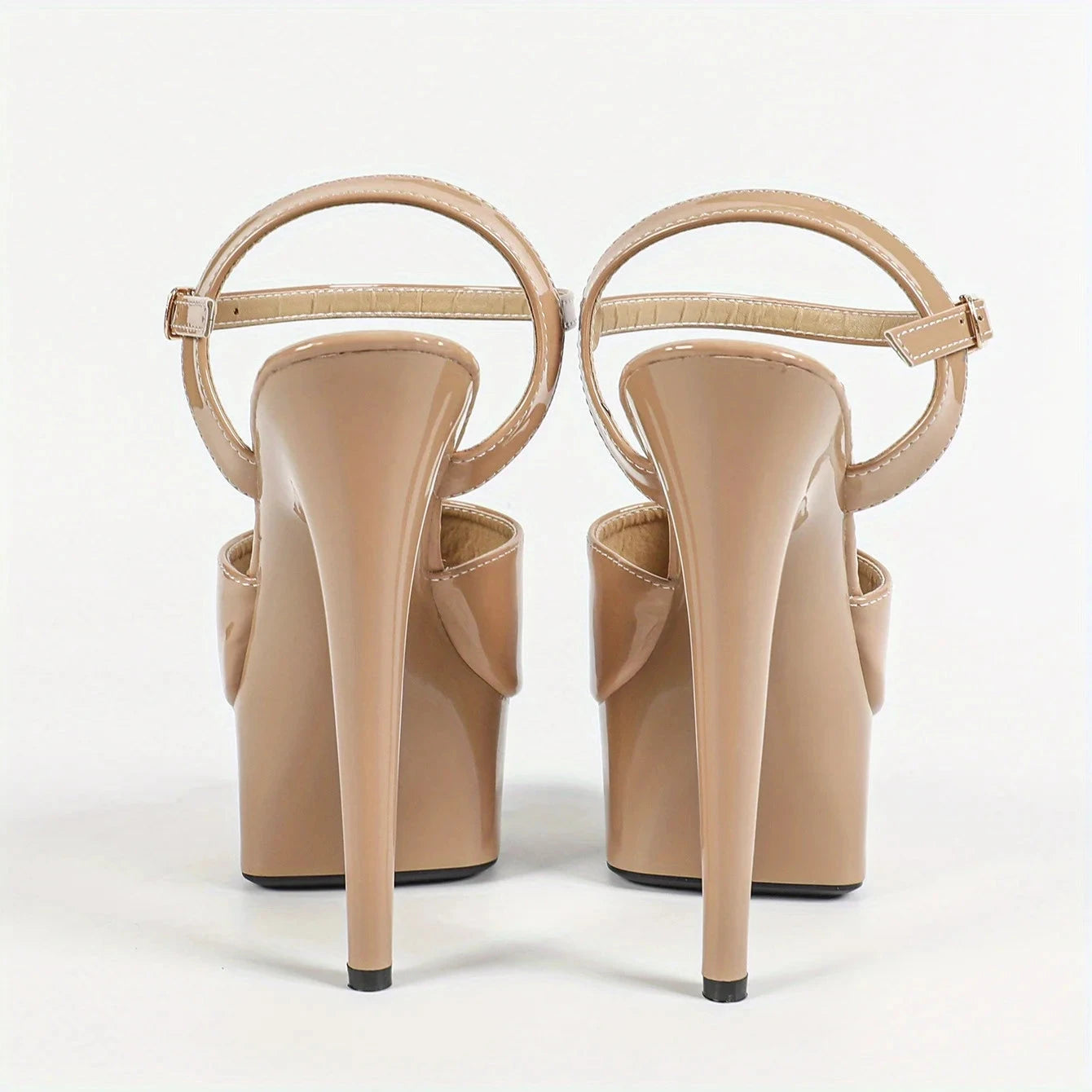 Leather Slim High-heel- Khaki Color Ohberri