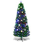 6FT Pre-Lit Fiber Optic Artificial Christmas Tree w/Multicolor Lights Snowflakes Ohberri