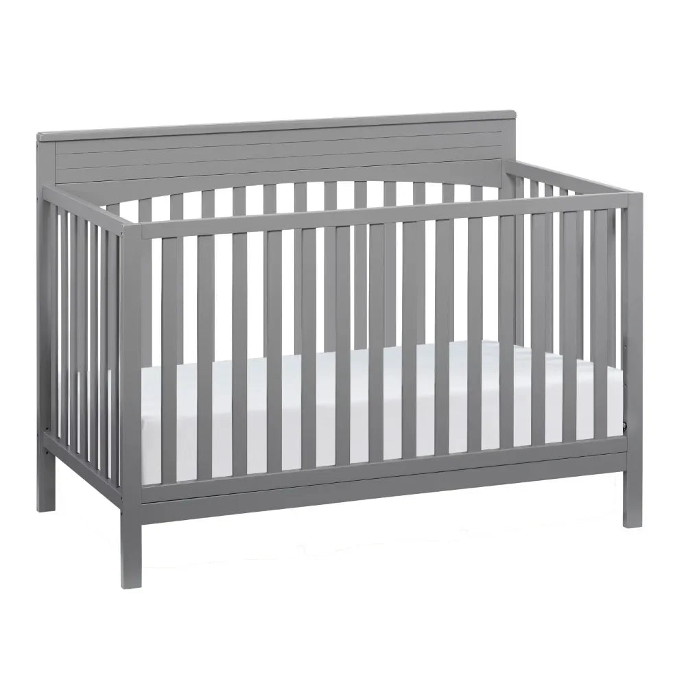 4-in-1 Convertible Crib, Dove Gray, GREENGUARD Gold Certified, Wooden Crib - Ohberri