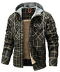Men's Jackets Winter Hooded Warm Coat Casual Thicken Plaid Ohberri