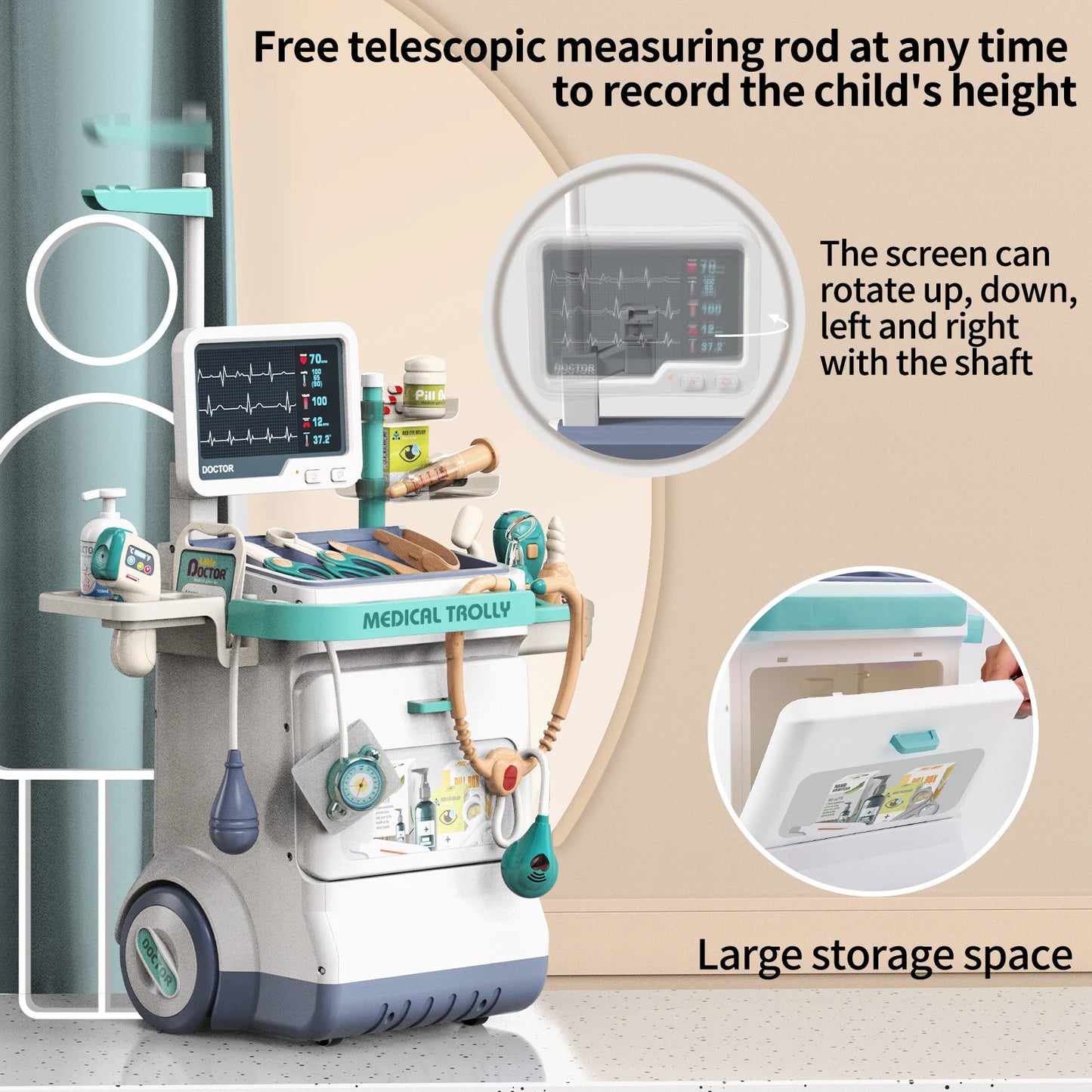 Children's Doctor Toy Set Role-Playing Injection and Stethoscope Simulation - Ohberri