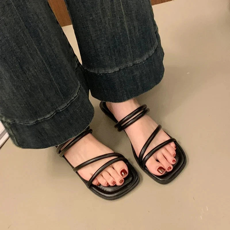 French-style thin-strap sandals Ohberri