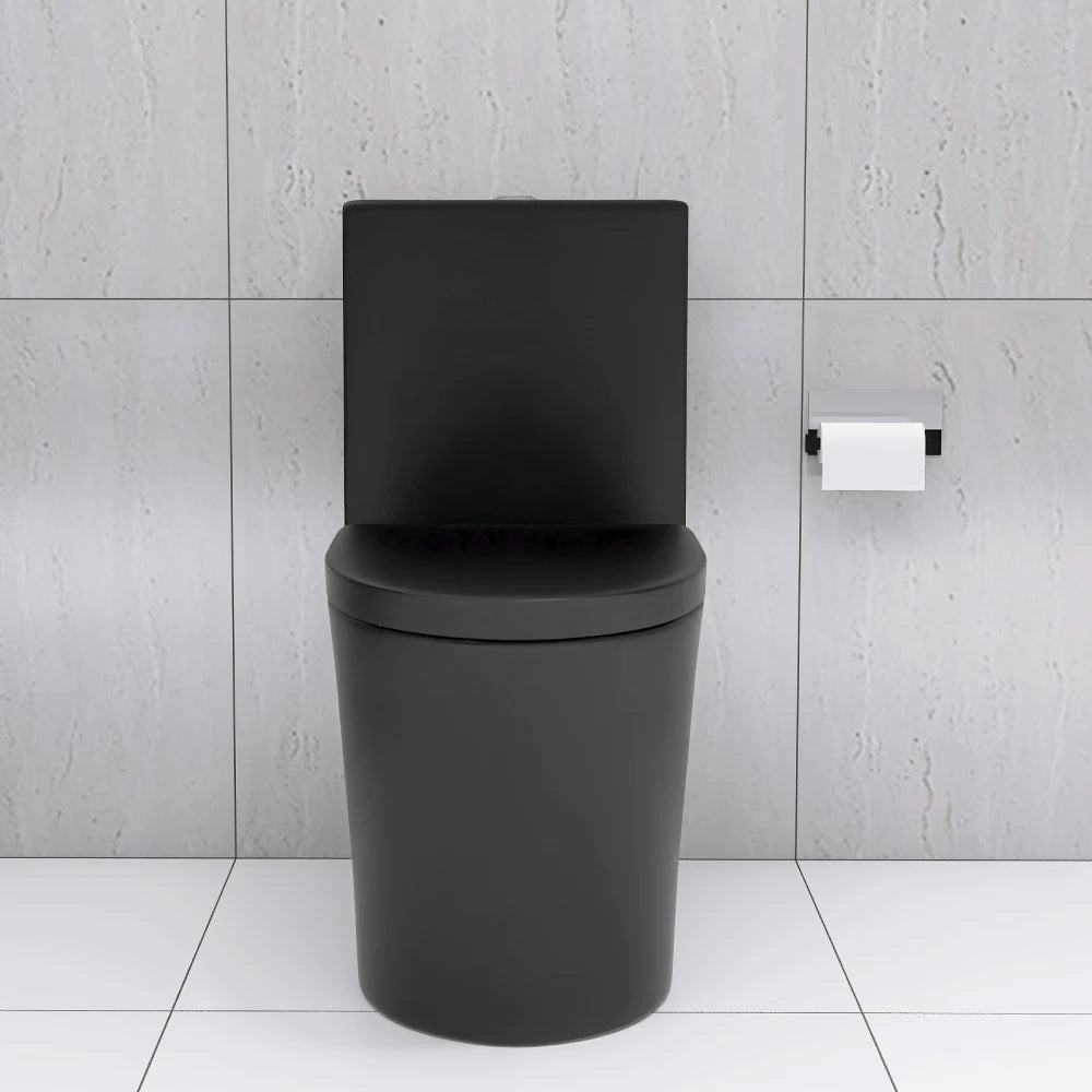 Matte Black Elongated One Piece Toilet Dual Flush 1.1/1.6 GPF Water Saving Map 1000g,Matte Black Ohberri