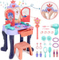 Toddler Vanity Makeup Table with Mirror and Chair Ohberri