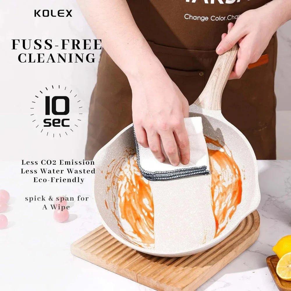 10-Piece Copper Pan Luxury Induction Cookware Set, Non-Stick, 21.5 x 11.5 x 11 Ohberri