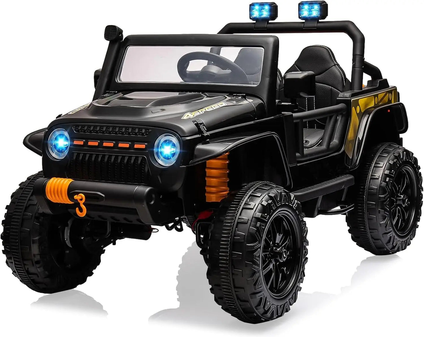 2 Seater Electric Truck with Remote Control 4.3 MPH Max Speed Bluetooth 4WDS Led Headlight & Music Ohberri