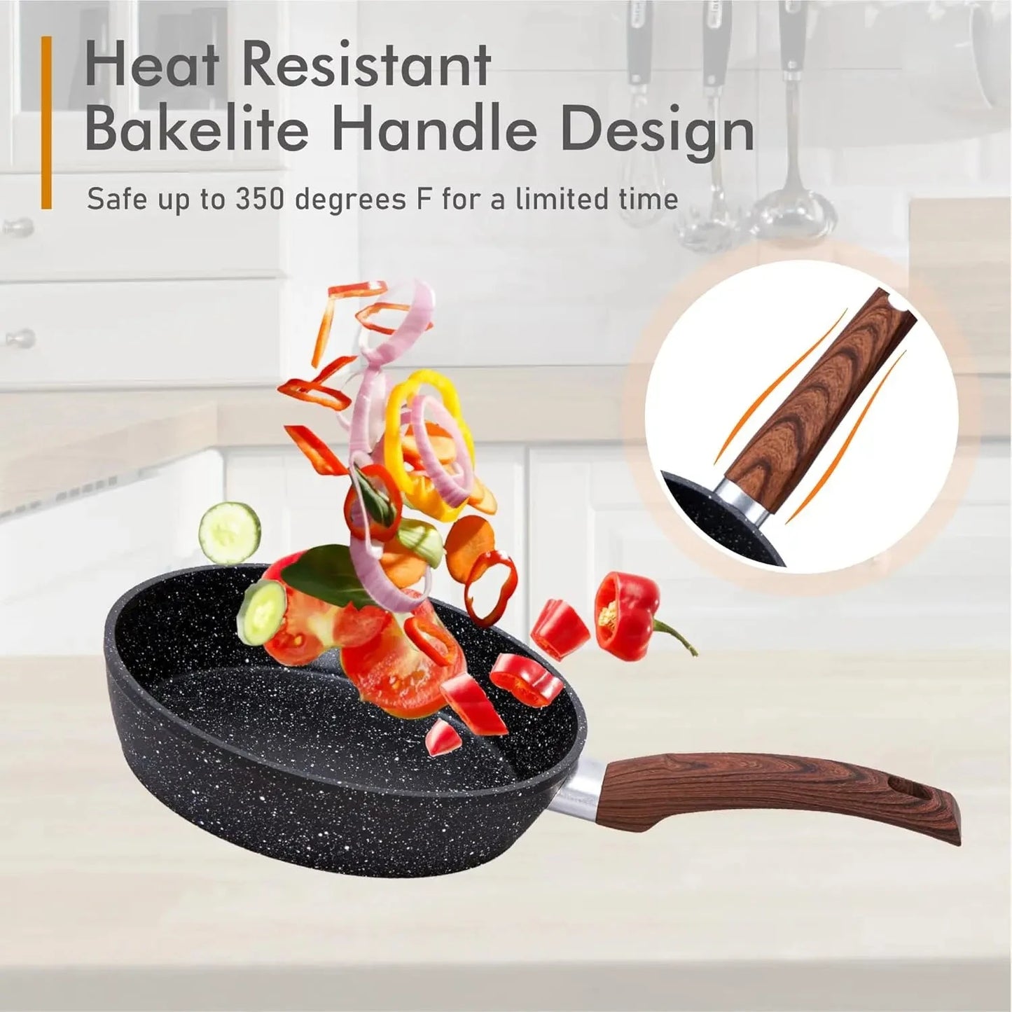 Pots and Pans Set Non Stick, 12 Piece Nonstick Kitchen Cookware Sets, Nonstick Granite Ohberri