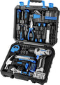 DEKO Drill Set: Tool Set with 8V Blue Cordless Drill 126 Piece Ohberri