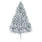6.9ft White Flocked Artificial Christmas Tree, Snow Ohberri