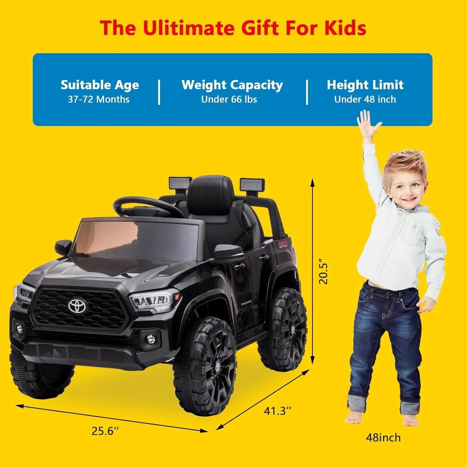 12V Kids Ride on Truck Electric Vehicle Toy with Remote Control Ohberri