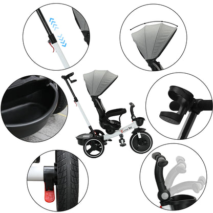 Tricycle Stroller Bike , 5-in-1, Adjustable Canopy, Sitting & Lying,Celerity - Ohberri