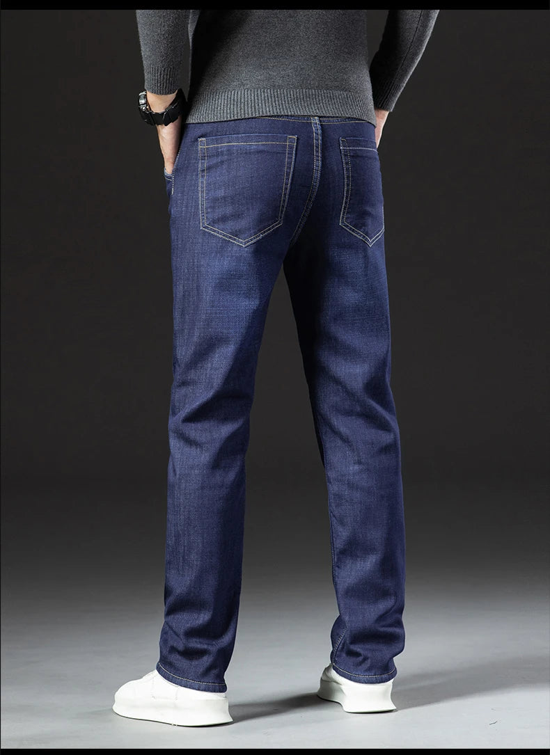 Winter Lamb Fluff Denim Straight Pants Ohberri