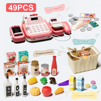 Supermarket Cash Register Electronic Simulation Pretend Play - Ohberri