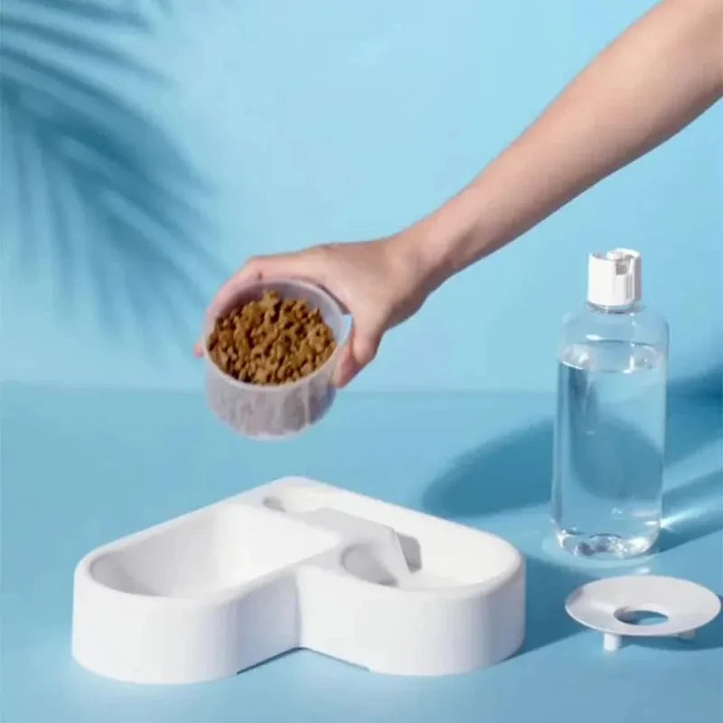 Automatic Drinking Love Pet Bowl Moisture-proof Cat Bowl Dog Basin Dual-use Multi-functional Drinking And Feeding Ohberri
