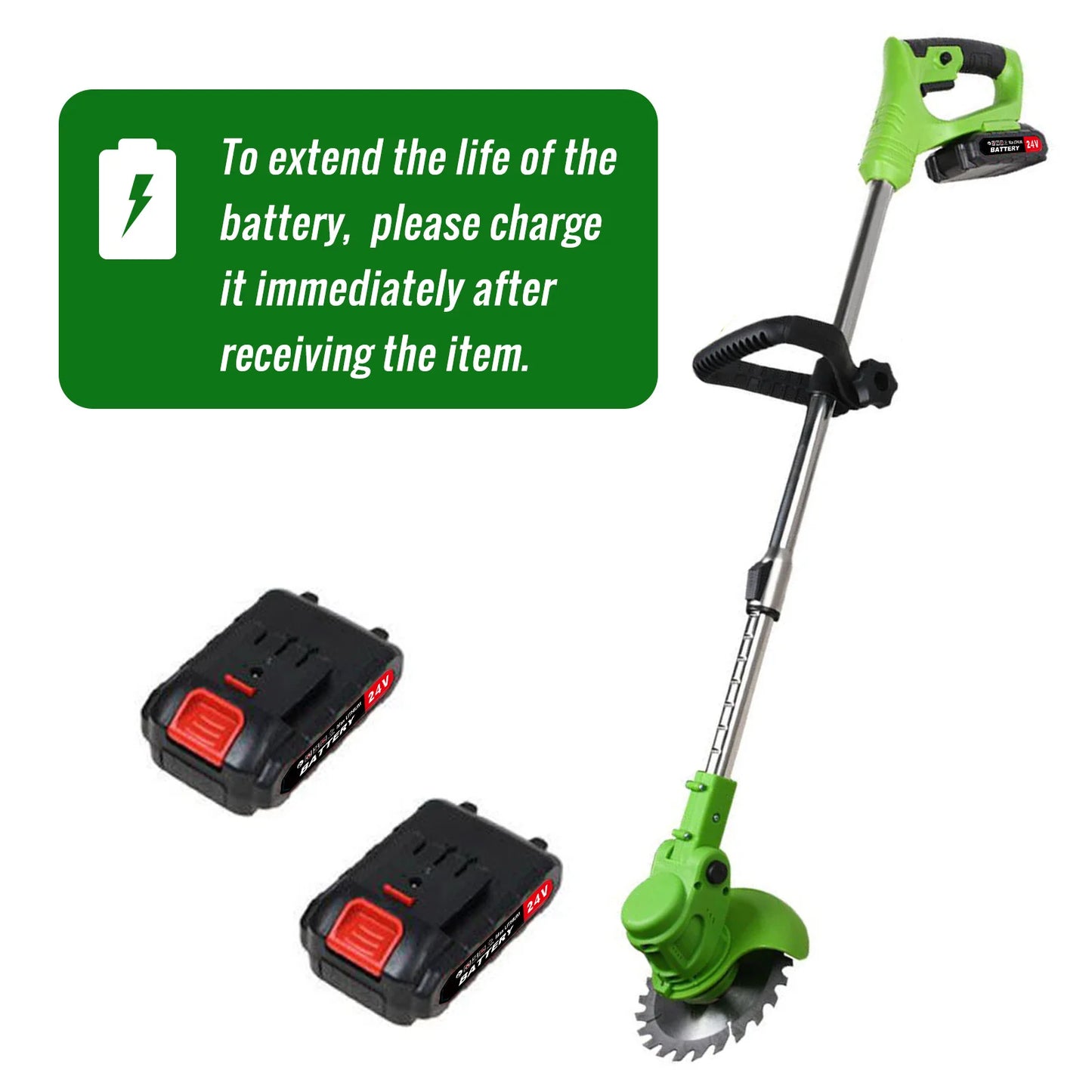 Weed Trimmer Lawn Electric Brushles 2-in-1 Cordless String Grass Trimmer Cutter Fast Charger With 2 xBattery for Yard Garden - Ohberri
