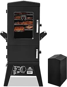 Propane Smoker with Cover, Vertical Smoker Grill with Temperature Control Three Removable Smoking Shelves - Ohberri