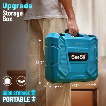 Tool Kit with Drill 25+1 Torque adjustment Cordless Electric Drill Ohberri