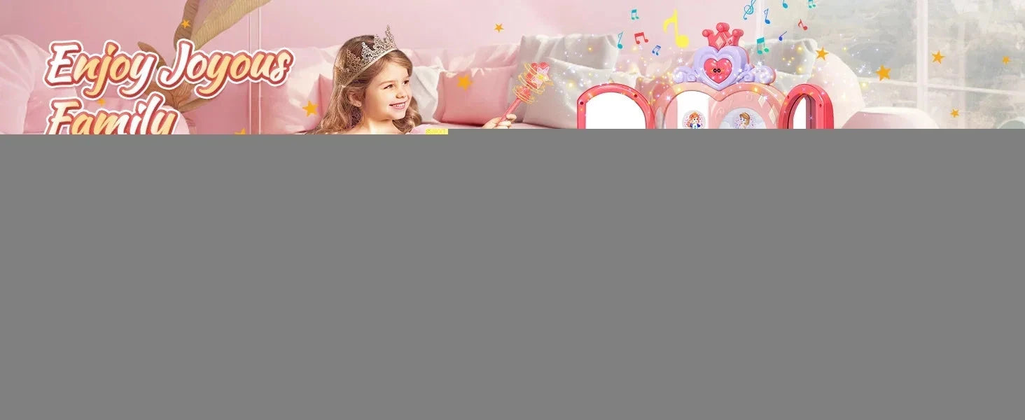 Toddler Vanity Makeup Table with Mirror and Chair Ohberri