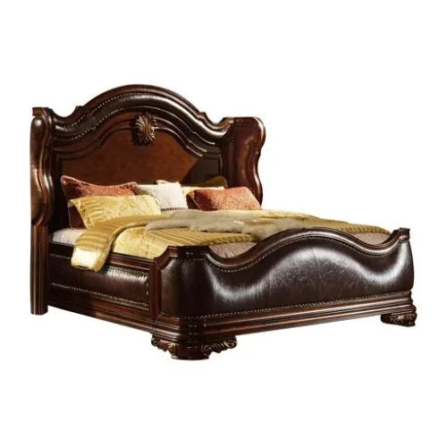Traditional style King 5pc Bedroom set made with wood in Dark Walnut - Ohberri