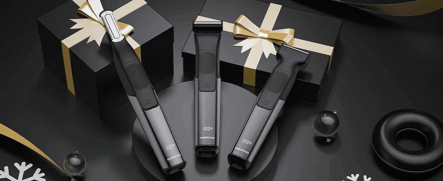 3 in 1 Men Bidirectional Body Hair Trimmer Electric Shaver IPX6 Waterproof Double-edged Razor Ohberri