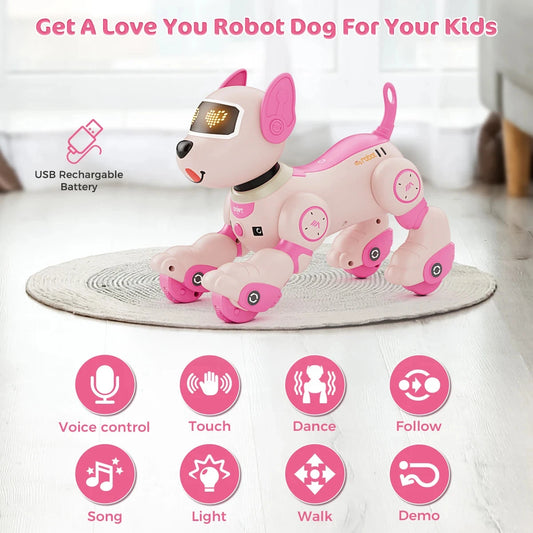 Robot Dog Toy for Kids Voice 2.4GHz Remote Control Robot Pet Touch Sensor 20+ Mode Ohberri