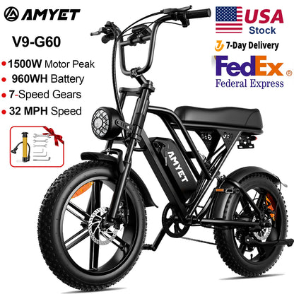 Electric Bike 1000W Motor 48V 20AH 20“ Tire - Ohberri