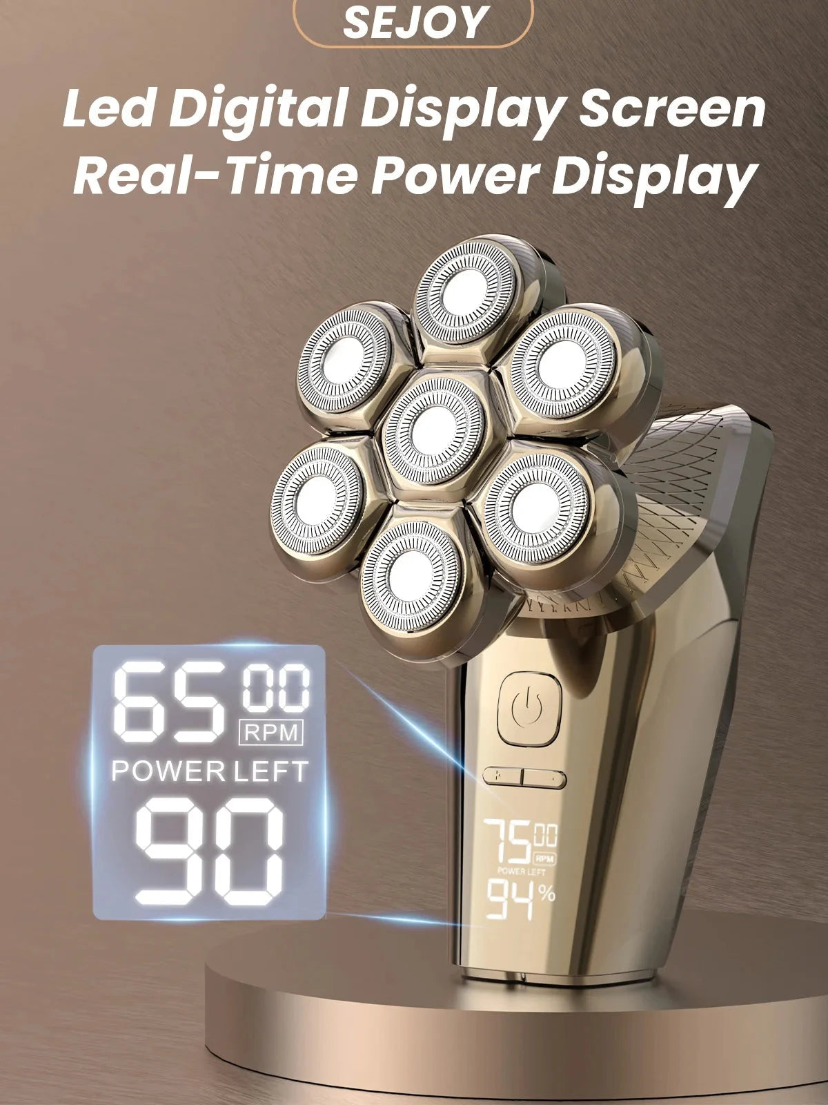 5 In 1 Electric Head Shaver for Bald Men 7D Cordless Razor with Hair Trimmer Multifunctional Ohberri