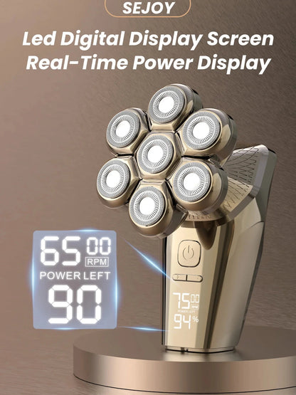 5 In 1 Electric Head Shaver for Bald Men 7D Cordless Razor with Hair Trimmer Multifunctional Ohberri