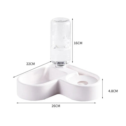 Automatic Drinking Love Pet Bowl Moisture-proof Cat Bowl Dog Basin Dual-use Multi-functional Drinking And Feeding Ohberri