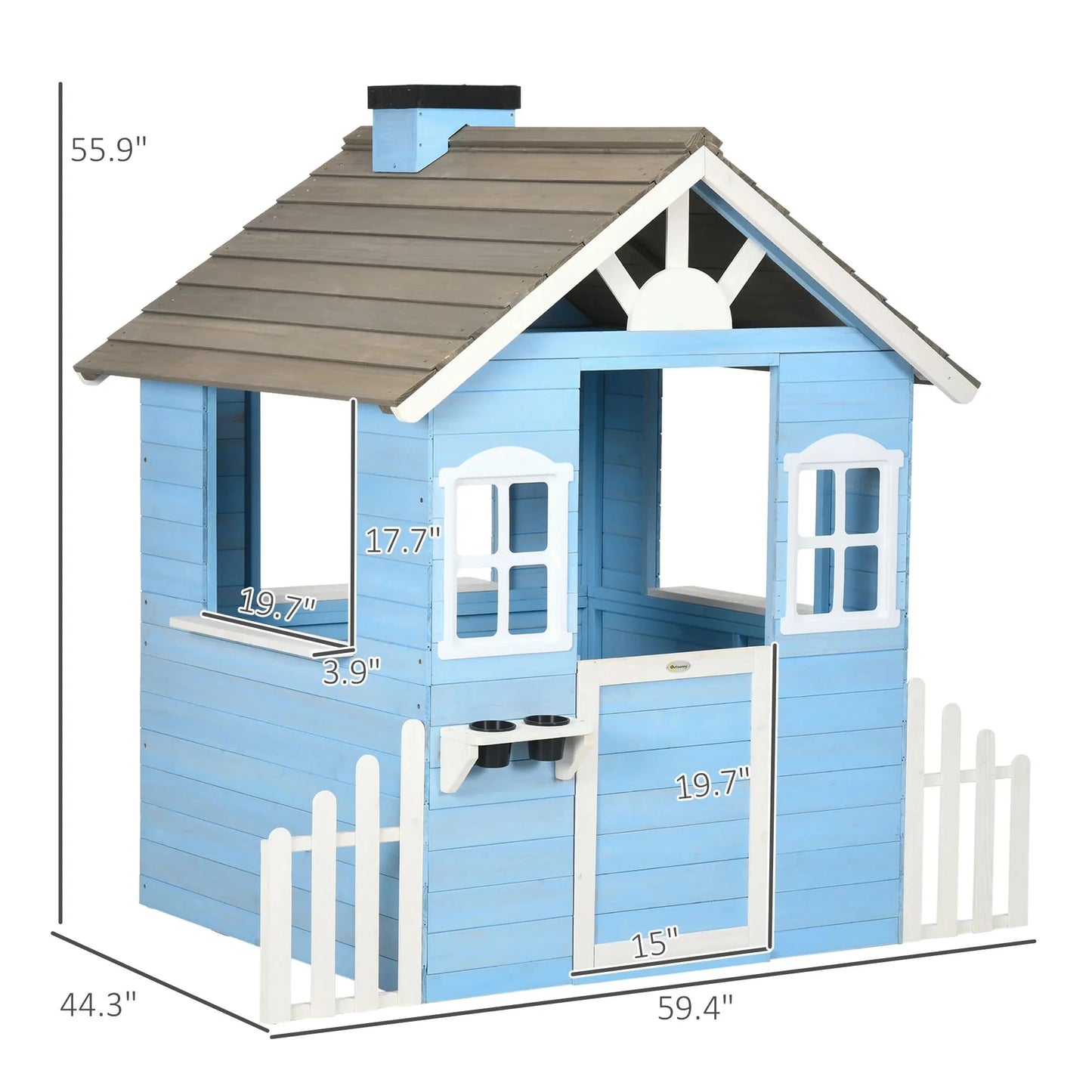 Playhouse for Kids Outdoor, Country Style Wooden Ohberri