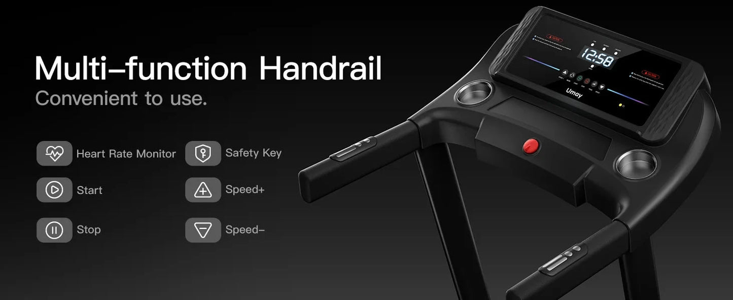 Home Folding Incline Treadmill with Pulse Sensors, 3.0 HP Ohberri