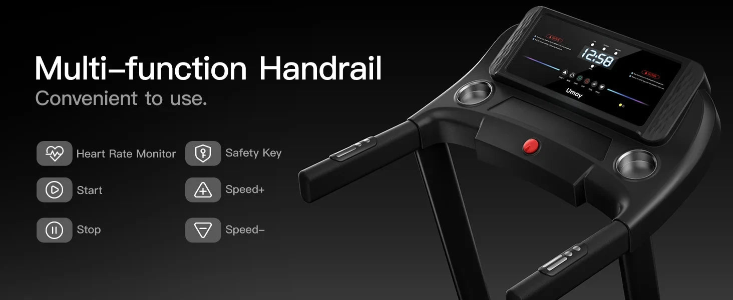 Home Folding Incline Treadmill with Pulse Sensors, 3.0 HP Ohberri