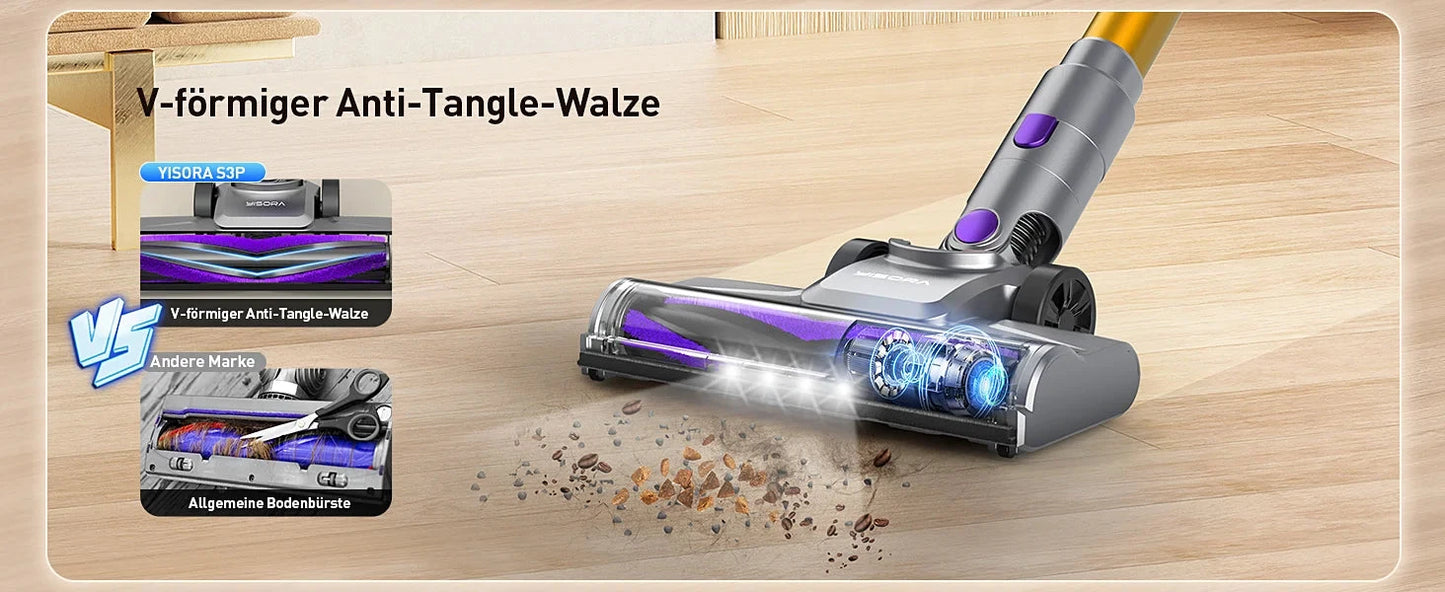 Cordless Vacuum Cleaner 55Mins Running Time with Touchscreen Ohberri